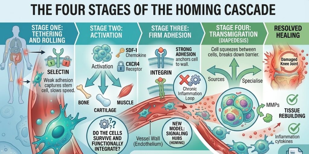 four stages of homing cascade