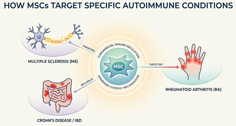 how MSCs target specific autoimmune conditions