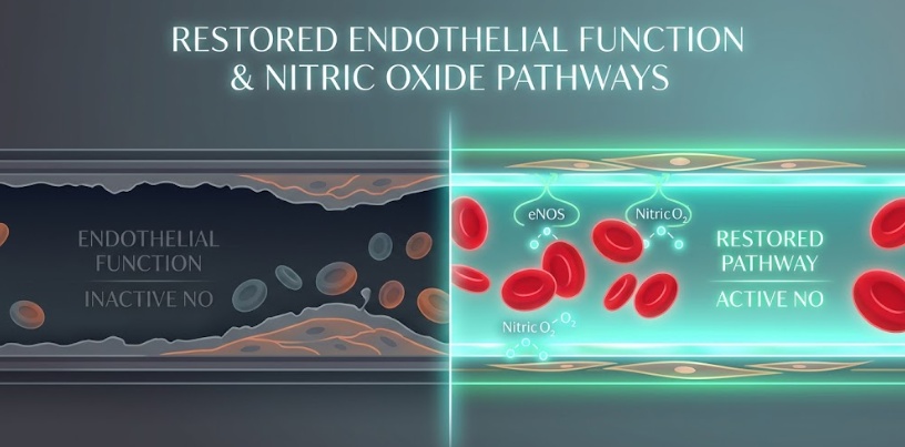 restored endothelial function and nitric oxide pathways